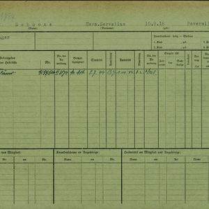 Arbeidsongeschiktheidskaart van Hermanus Servatius Schoone. Bron: AOK-Versichertenkartei Stadtarchiv Braunschweig.