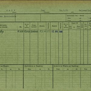 Arbeidsongeschiktheidskaart van Jan Smit. Bron: AOK-Versichertenkartei Stadtarchiv Braunschweig.