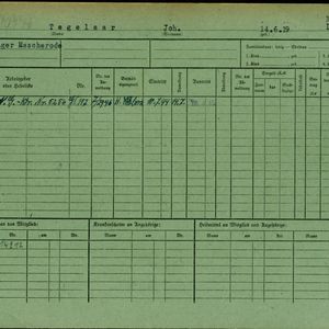 Arbeidsongeschiktheidskaart van Jan Tegelaar. Bron: AOK-Versichertenkartei Stadtarchiv Braunschweig.