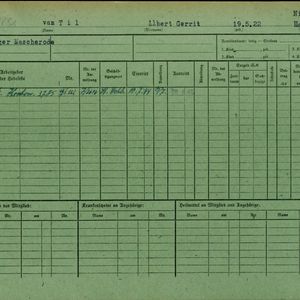 Arbeidsongeschiktheidskaart van Ab van Til. Bron: AOK-Versichertenkartei Stadtarchiv Braunschweig.
