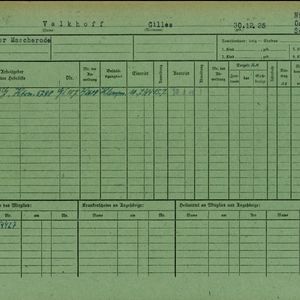 Arbeidsongeschiktheidskaart van Gilles Valkhof. Bron: AOK-Versichertenkartei Stadtarchiv Braunschweig.