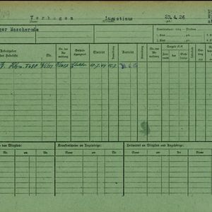 Arbeidsongeschiktheidskaart van A.N. Verhagen. Bron: AOK-Versichertenkartei Stadtarchiv Braunschweig.