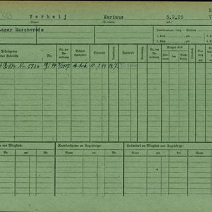 Arbeidsongeschiktheidskaart van Mar Verheij. Bron: AOK-Versichertenkartei Stadtarchiv Braunschweig.