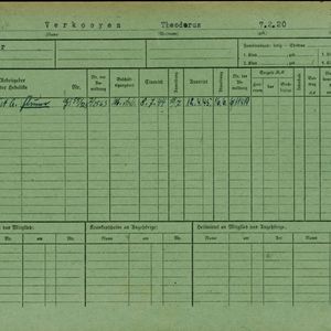 Arbeidsongeschiktheidskaart van Theo Verkooijen. Bron: AOK-Versichertenkartei Stadtarchiv Braunschweig.