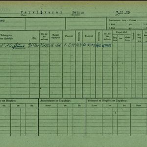 Arbeidsongeschiktheidskaart van Piet Verswijveren. Bron: AOK-Versichertenkartei Stadtarchiv Braunschweig.