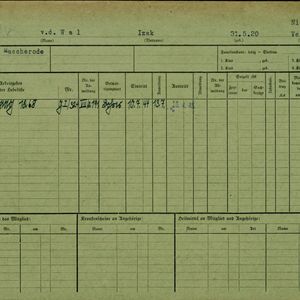 Arbeidsongeschiktheidskaart van Izak van der Wal. Bron: AOK-Versichertenkartei Stadtarchiv Braunschweig.