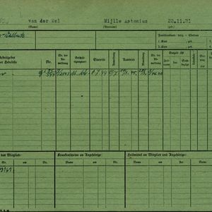Arbeidsongeschiktheidskaart van Mijle van der Wel. Bron: AOK-Versichertenkartei Stadtarchiv Braunschweig.