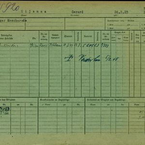 Arbeidsongeschiktheidskaart van Gerard Wijsman. Bron: AOK-Versichertenkartei Stadtarchiv Braunschweig.