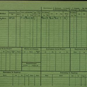 Arbeidsongeschiktheidskaart van Bernardus Zuiderduin (achterzijde). Bron: AOK-Versichertenkartei Stadtarchiv Braunschweig.