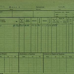 Arbeidsongeschiktheidskaart van Gerard Zwart. Bron: AOK-Versichertenkartei Stadtarchiv Braunschweig.