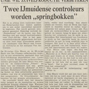 Henk van de Giessen en familie Meurs emigreren naar Zuid-Afrika. IJmuider Courant 15 november 1951.
