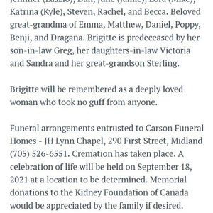 Obituary Brigette Kee-Bras overleden 22 augustus 2021.