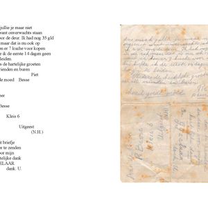 Brief van Piet Besse uit Kamp Amersfoort van 23 mei 1944v. Bron: Arie Blokland.