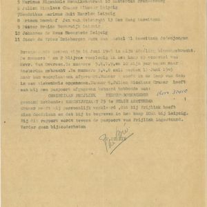 Namenlijst gerepatrieerden 16 juni 1945. Kamp Amersfoort. Bron Afdeling Politieke gevangenen.