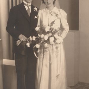 Kerkelijk huwelijk Adelon Vink en Toni van Rixel 16 juni 1943. Bron: Bart Vink.