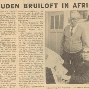 Echtpaar van de Giessen - van Mourik bezoek geëmigreerde kinderen in Zuid-Afrika1