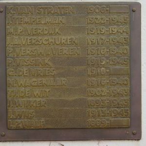 Hoogoven monument namen Str t/m Z