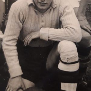 Henk Leuven, korfballer bij THB in 1949. Foto familie Leuven