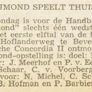 Handbal 16 april. IJmond - Concordia 2. Bron: Haarlemse Courant 13 april 1944.