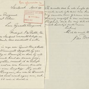 Brief die Klaas de Bakker op 17 april 1944 aan de burgemeester stuurde. Bron NH-Archief Haarlem.