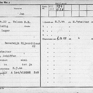 Jan Wuis zijn personeelskaart Flumo-Werke. Bron iTs76005419r