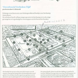 Tekening van kamp Amersfoort met aantekening van Ted Duin