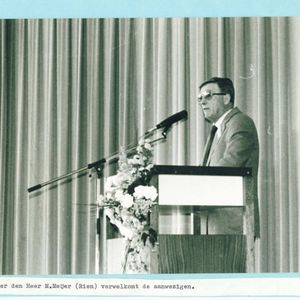 Herdenking op 14  april 1984. Toespraak gehouden door de voorzitter van het Comité Rien Meijer.