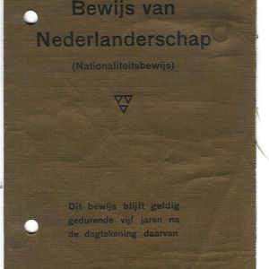 Frans Busschers bewijs van Nederlanderschap 1