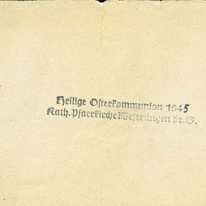 Jan Schelvis Paas Communie. 1e Paasdag was het op 1 april 1945.