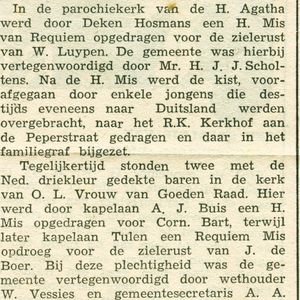 Herbegraven van 5 Beverwijkers op 4 november 1949