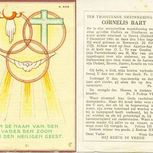 Cor Bart Bidprentje zonder foto