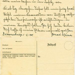 Laatste wilsbeschikking  van Gerard Wijsman geschreven in Gotisch Duits.