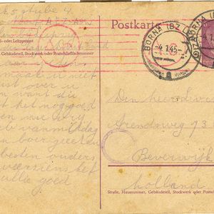 Briefkaart Louis van Noort van 4 januari 1945 voorzijde