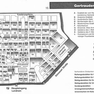 Getrauden friedhof Halle Plattegrond