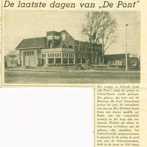 Uit de krant van 10 februari 1955. De sloop van Bioscoop De Pont.