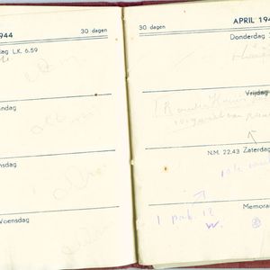 Agenda 1944 van Jaap Bos, Razzia en Gijzeling in Kamp Amersfoort week 1.