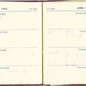 Agenda 1944 van Jaap Bos, Gijzeling in Kamp Amersfoort week 2.