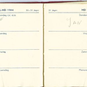 Agenda 1944 van Jaap Bos, Gijzeling in Kamp Amersfoort week 3.