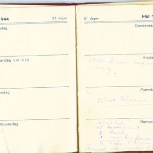 Agenda 1944 van Jaap Bos, Gijzeling in Kamp Amersfoort week 4.