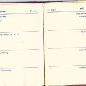 Agenda 1944 van Jaap Bos, Gijzeling in Kamp Amersfoort week 5.