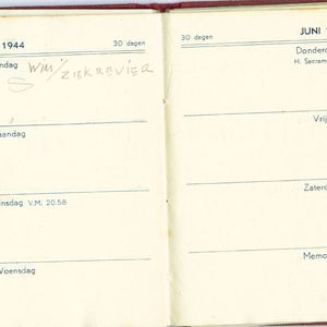 Agenda 1944 van Jaap Bos, Gijzeling in Kamp Amersfoort week 8.