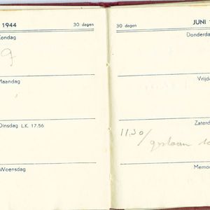 Agenda 1944 van Jaap Bos, Gijzeling in Kamp Amersfoort week 9.