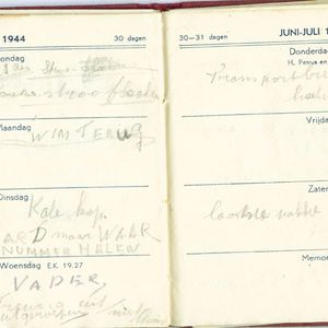 Agenda 1944 van Jaap Bos, Gijzeling in Kamp Amersfoort week 11.