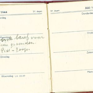 Agenda 1944 van Jaap Bos, Schkopau. en vanaf 12 juli 1944 Nietleben. Week 13.
