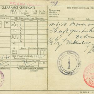 Registratiekaart van Jaap bij zijn aankomst in Valkenburg achterzijde