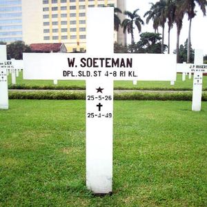 Het graf van Wim Soeteman op Menteng Pulo