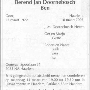 Overlijdensadvertentie Berend Jan, bron www.online-familieberichten.nl