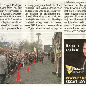 Briljanten echtpaar van der Weg. Bron: De Beverwijker van 5 april 2012