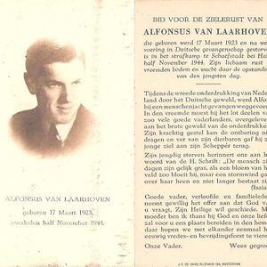 Bidprentje van Fons ontvangen van Cees Dekker