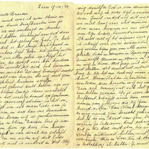 Brief van 17 oktober 1944 van Piet Kraaijeveld aan Albert. voorzijde.